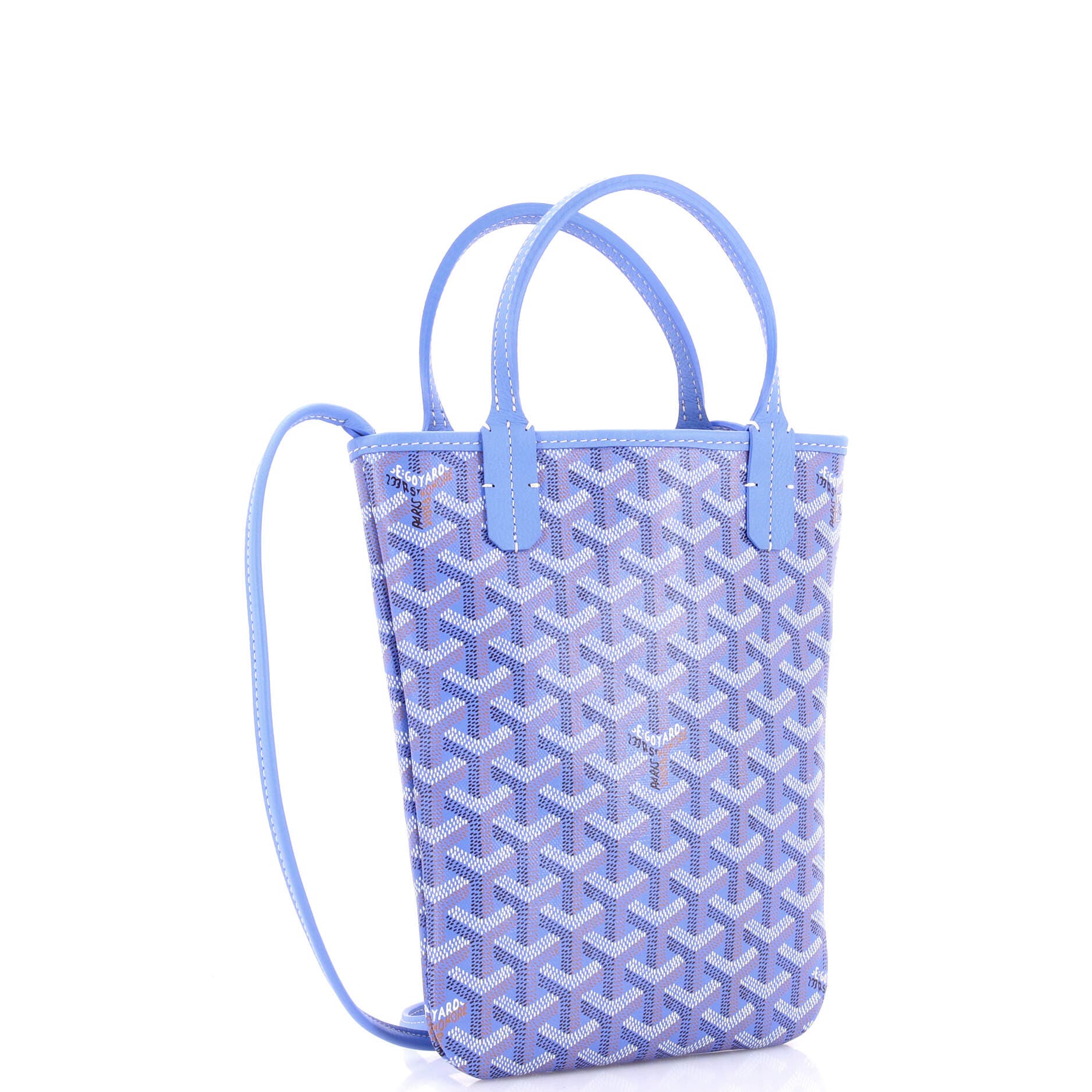 Pre-Owned Goyard Poitiers Tote Coated Canvas and Printed Canvas PM, Alternate, color, Blue