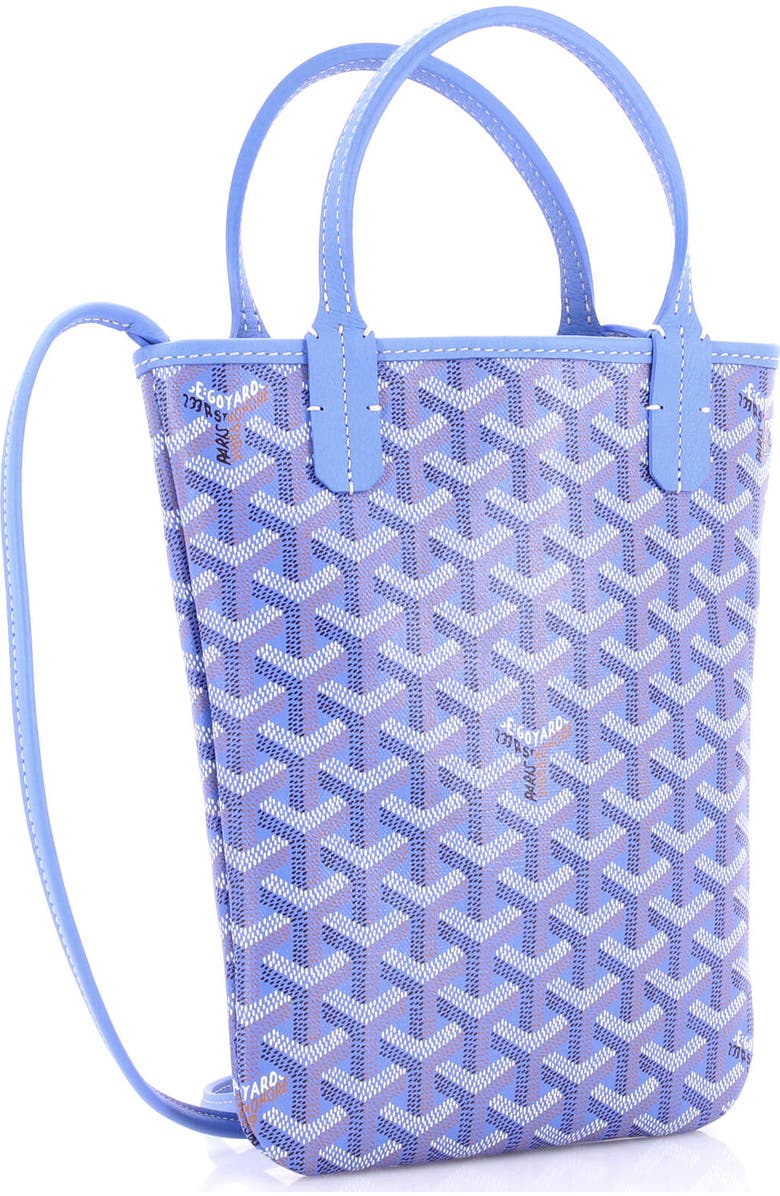 Pre-Owned Goyard Poitiers Tote Coated Canvas and Printed Canvas PM, Alternate, color, Blue