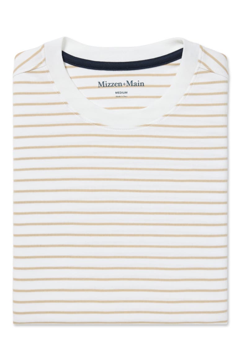 Palmer Stripe Pima Cotton T-Shirt, Alternate, color, WHITE KHAKI STRIPE