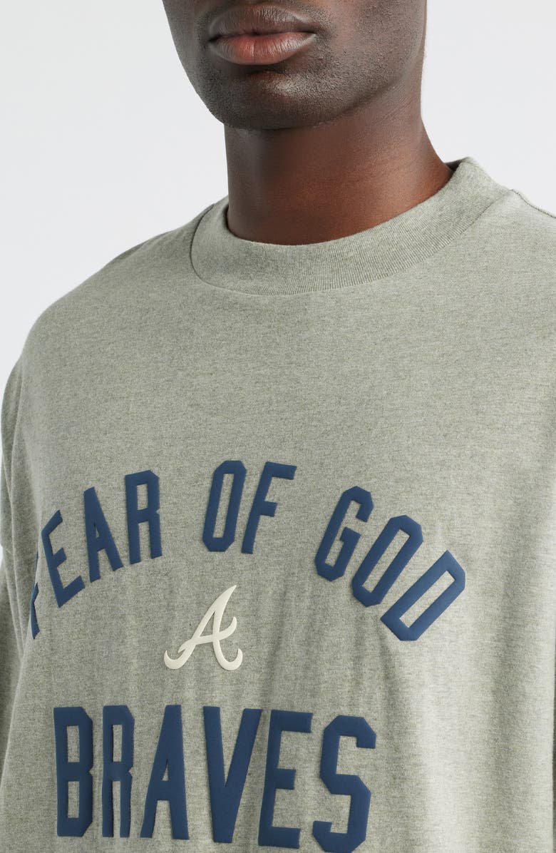 Fear of God Essentials x MLB Braves 90s Fit Graphic T-Shirt, Alternate, color, Warm Heather
