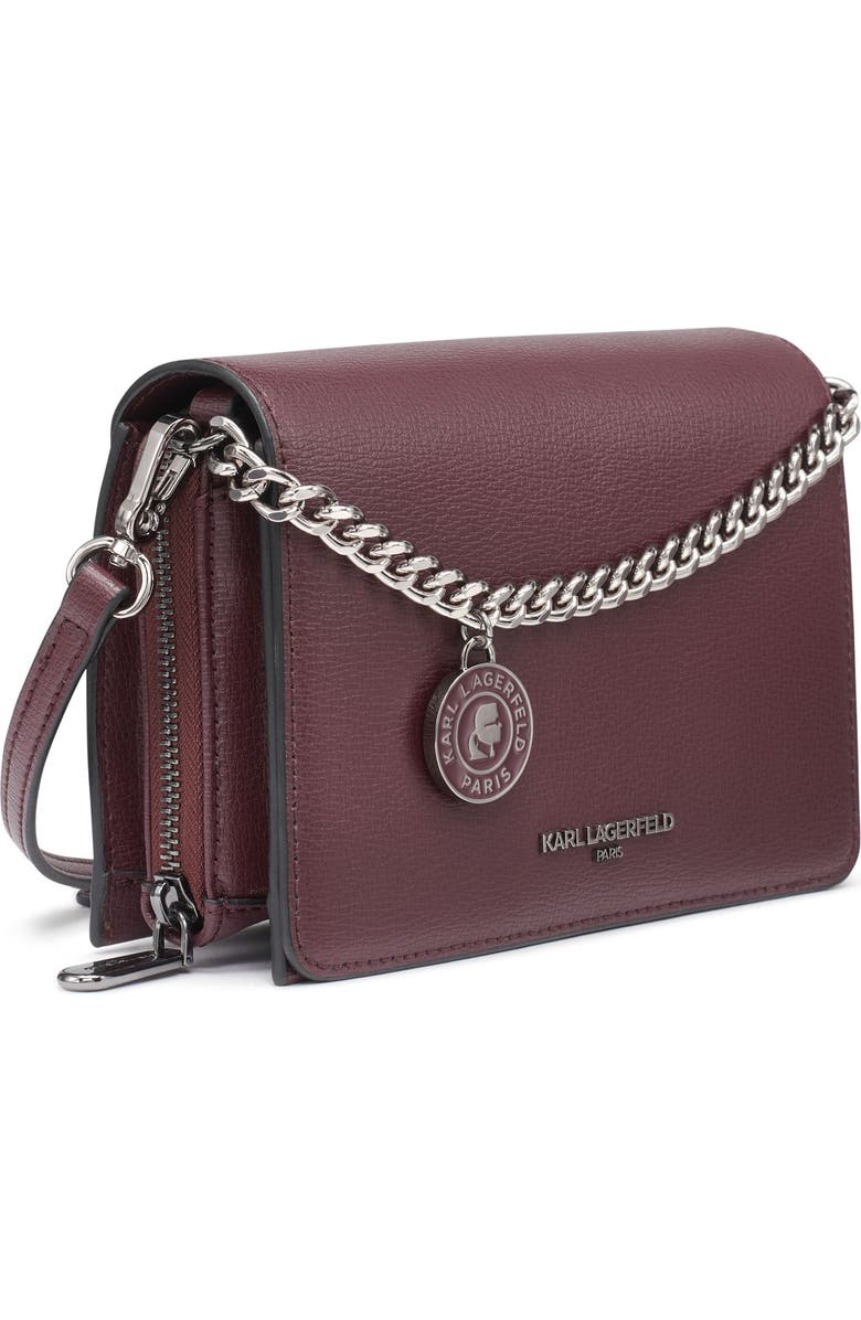 KARL LAGERFELD PARIS Lourdes Crossbody, Alternate, color, Raisin
