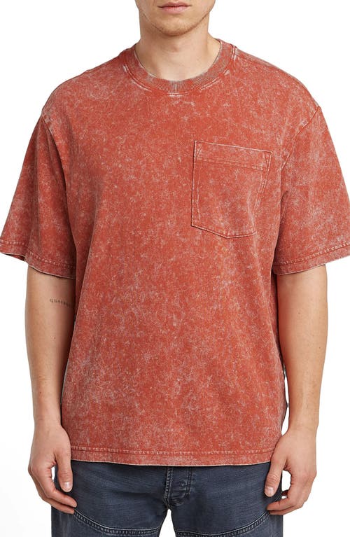 G-star Acid Wash Boxy Fit Organic Cotton Pocket T-shirt In Red