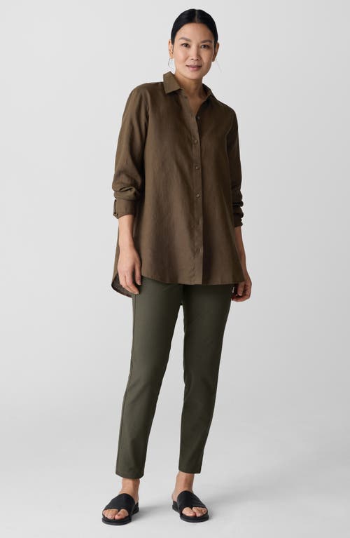 Eileen Fisher Slim Ankle Pants In Green