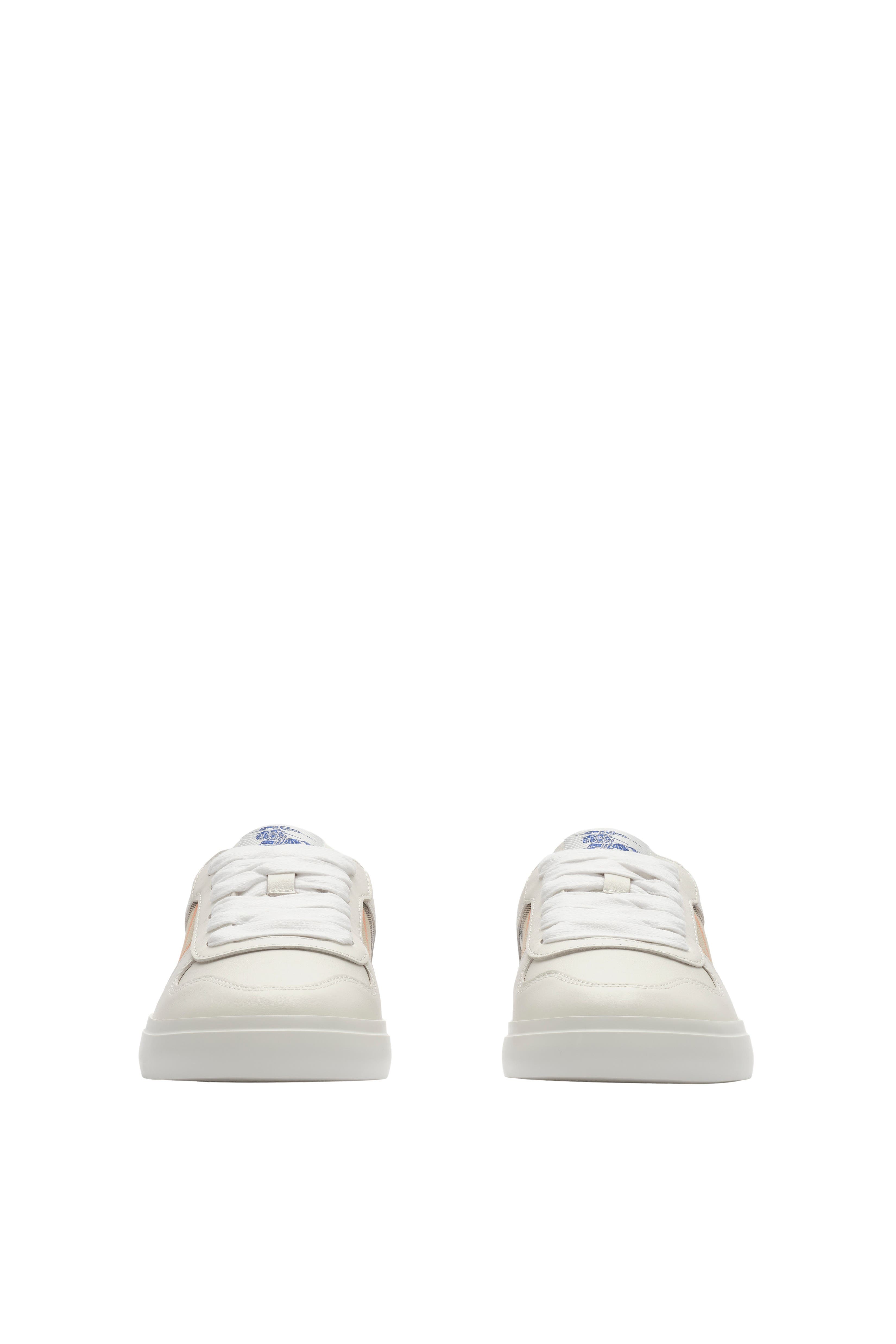 Check and Leather Sneakers, Alternate, color, Sand beige