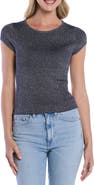 Laundry by Shelli Segal Metallic Cap Sleeve Sweater
