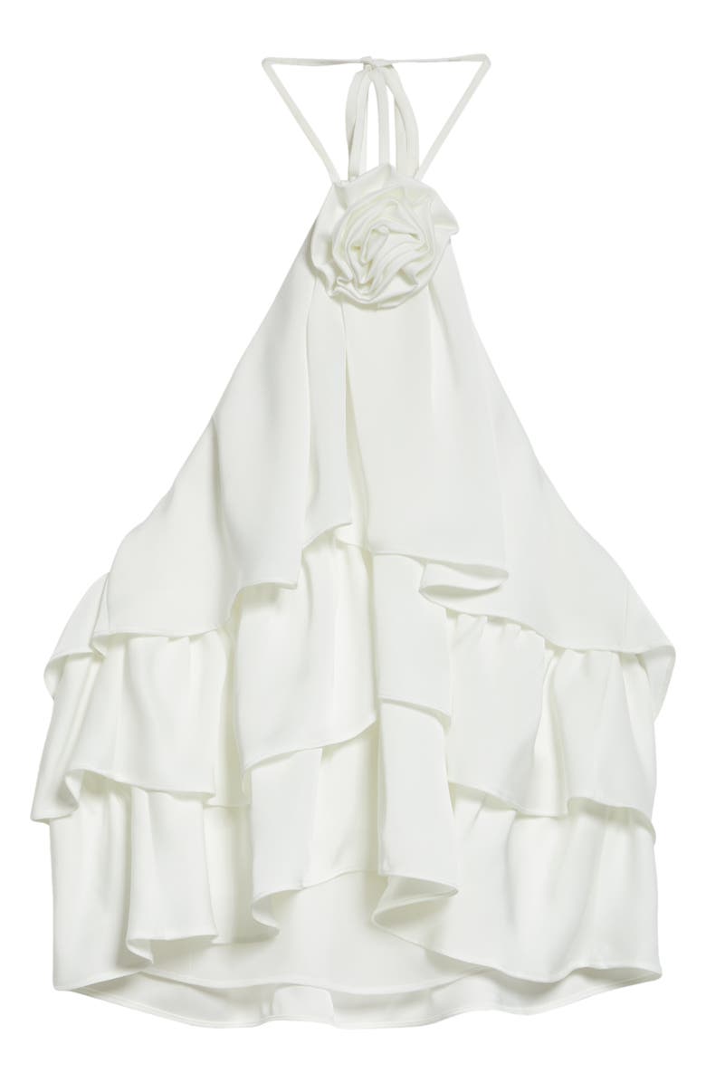 Ramy Brook Minnie Tiered Ruffle Halter Top, Alternate, color, Ivory