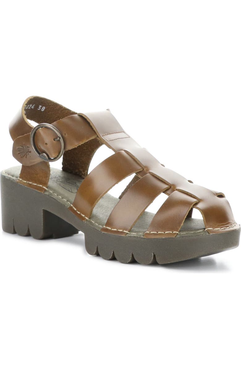 Fly London Emme Platform Fisherman Sandal, Main, color, 011 Camel Bridle