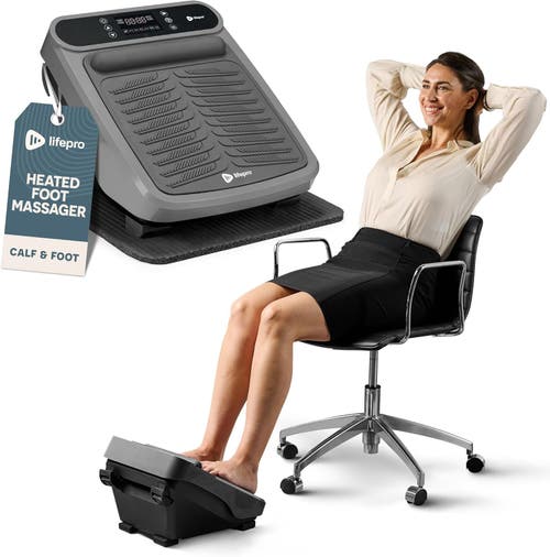 Lifepro VibraCare Foot Massager for Neuropathy Relaxing Calf and Foot with Heat Option in Gray With Heat at Nordstrom