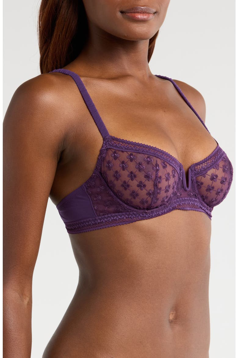 Hortense Embroidered Underwire Demi Bra, Alternate, color, EUPHORIA PURPLE