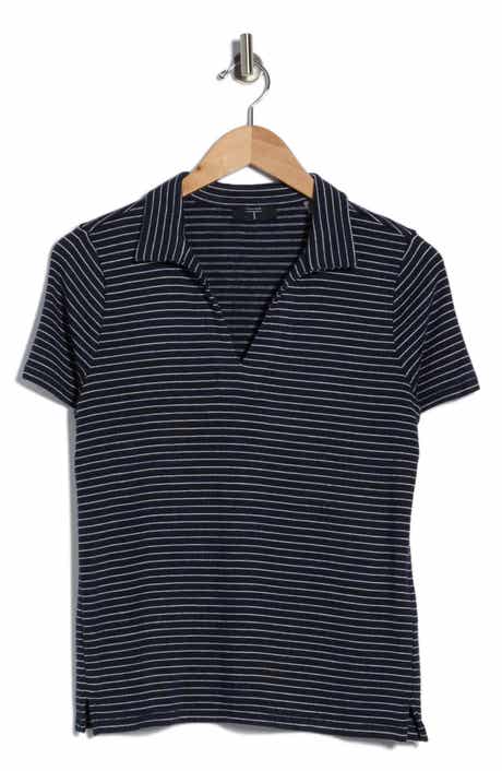 T Tahari Pinstripe Short Sleeve Top