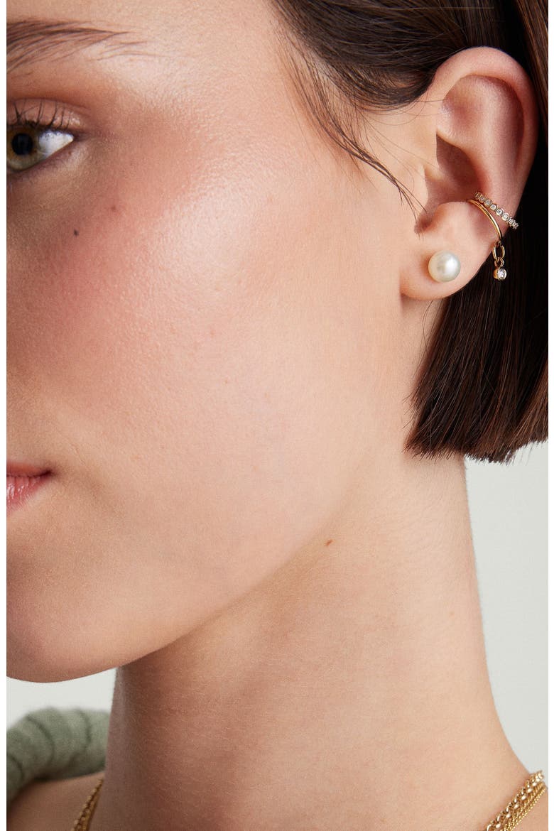 Oversized Pearl Stud Earrings, Alternate, color, Pearl