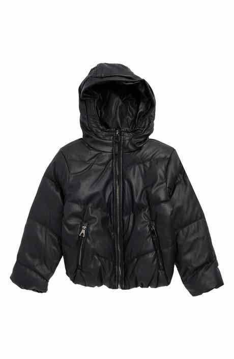 Urban Republic Kids' Faux Leather Hooded Puffer Jacket