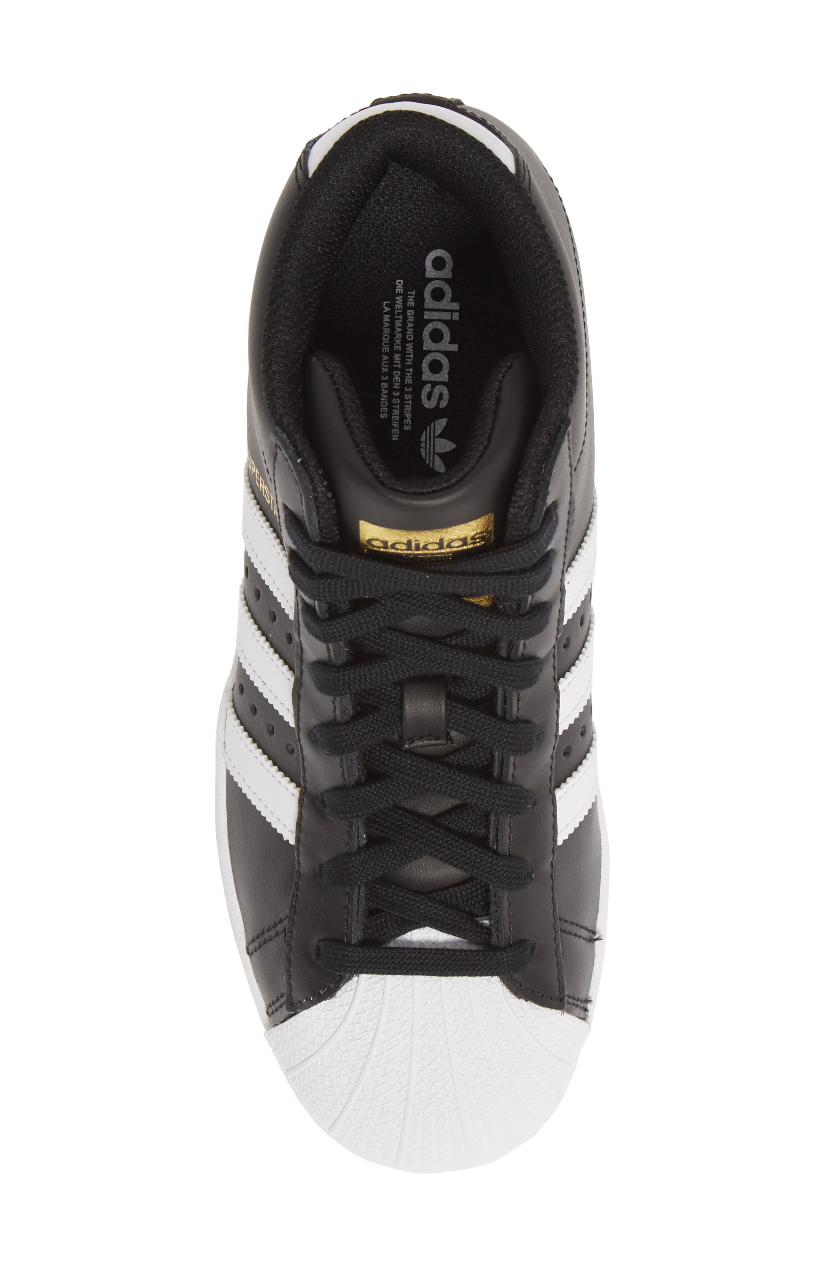 Superstar Up Hidden Wedge Sneaker, Alternate, color, BLACK/ WHITE/ GOLD