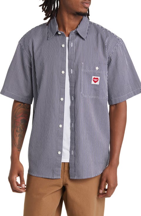 Terrell Stripe Short Sleeve Button-Up Shirt