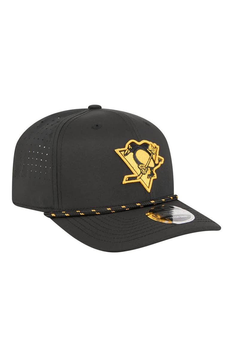 New Era Men's New Era Black Pittsburgh Penguins Sport Vented 9SEVENTY Rope Adjustable Hat, Alternate, color, Black