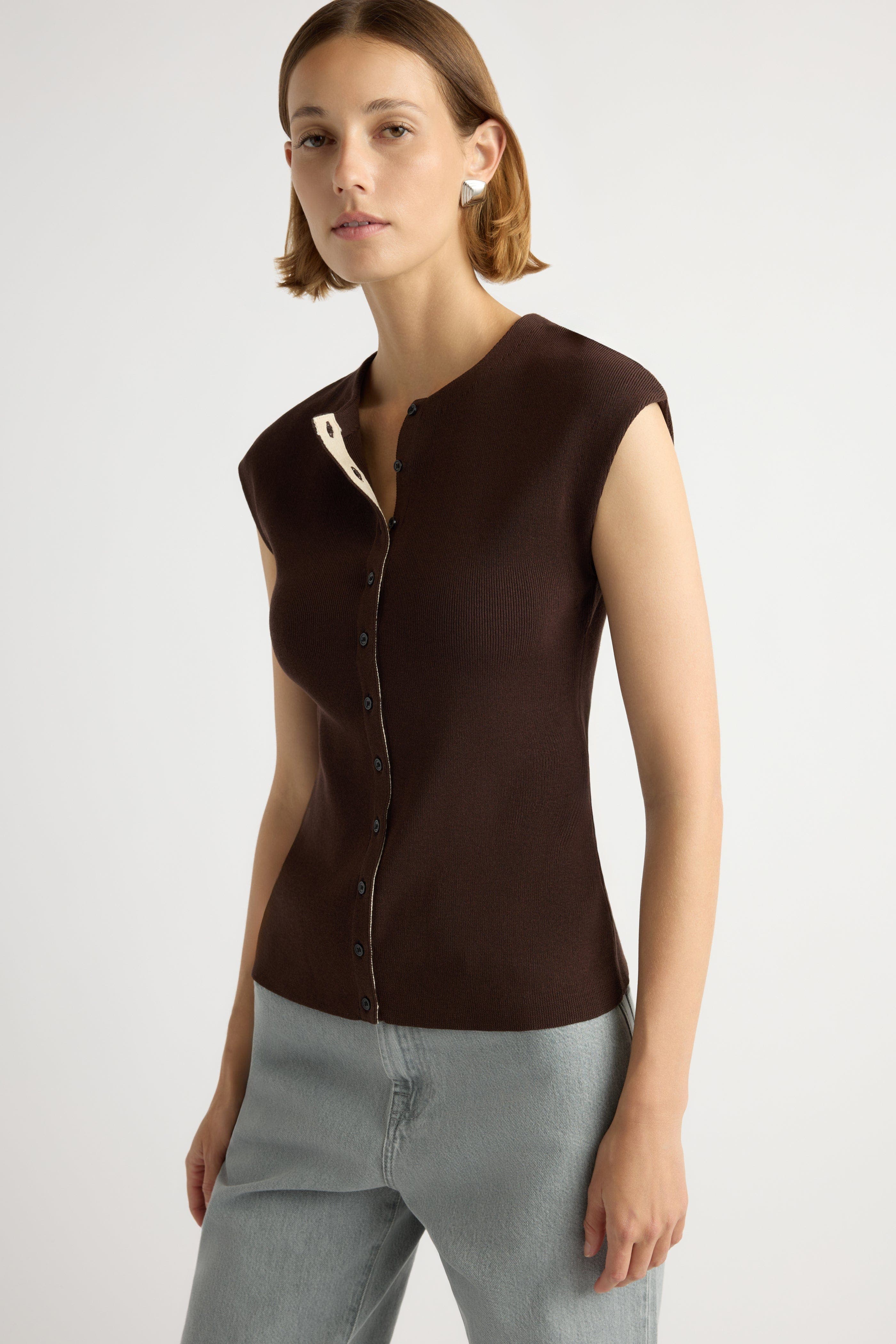Solara Cotton Button Sweater Top - image 4