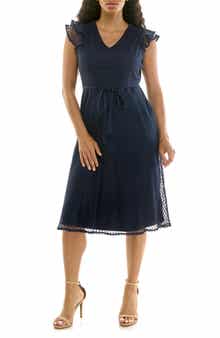 Mesh Fit & Flare Dress