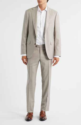Canali Capri Trim Fit Tan Mélange Super 150s Wool Suit