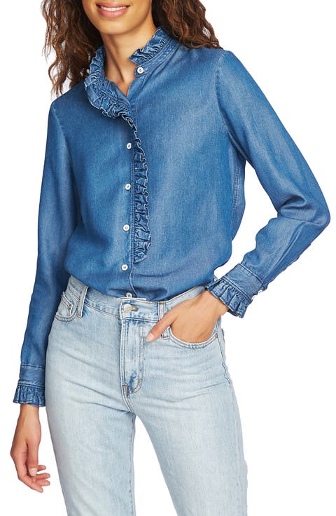 Ruffle Tencel® Lyocell Shirt