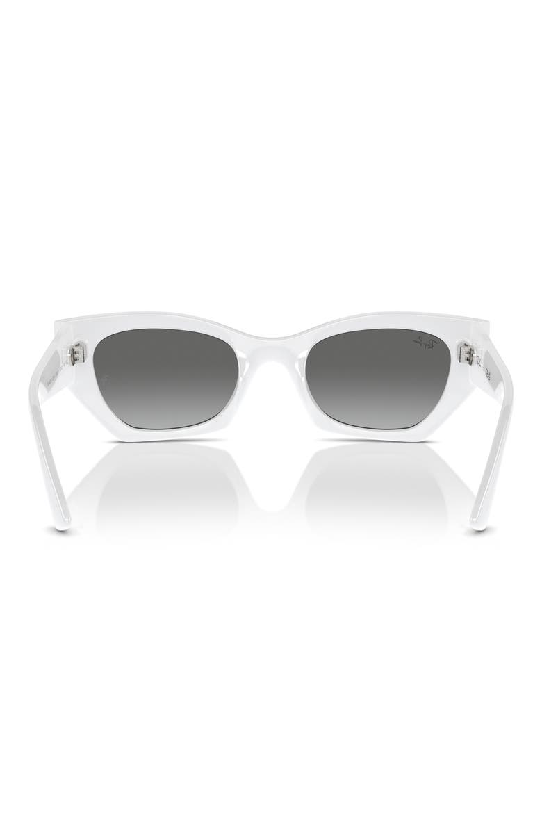 Zena 52mm Geometric Sunglasses, Alternate, color, GREY FLASH