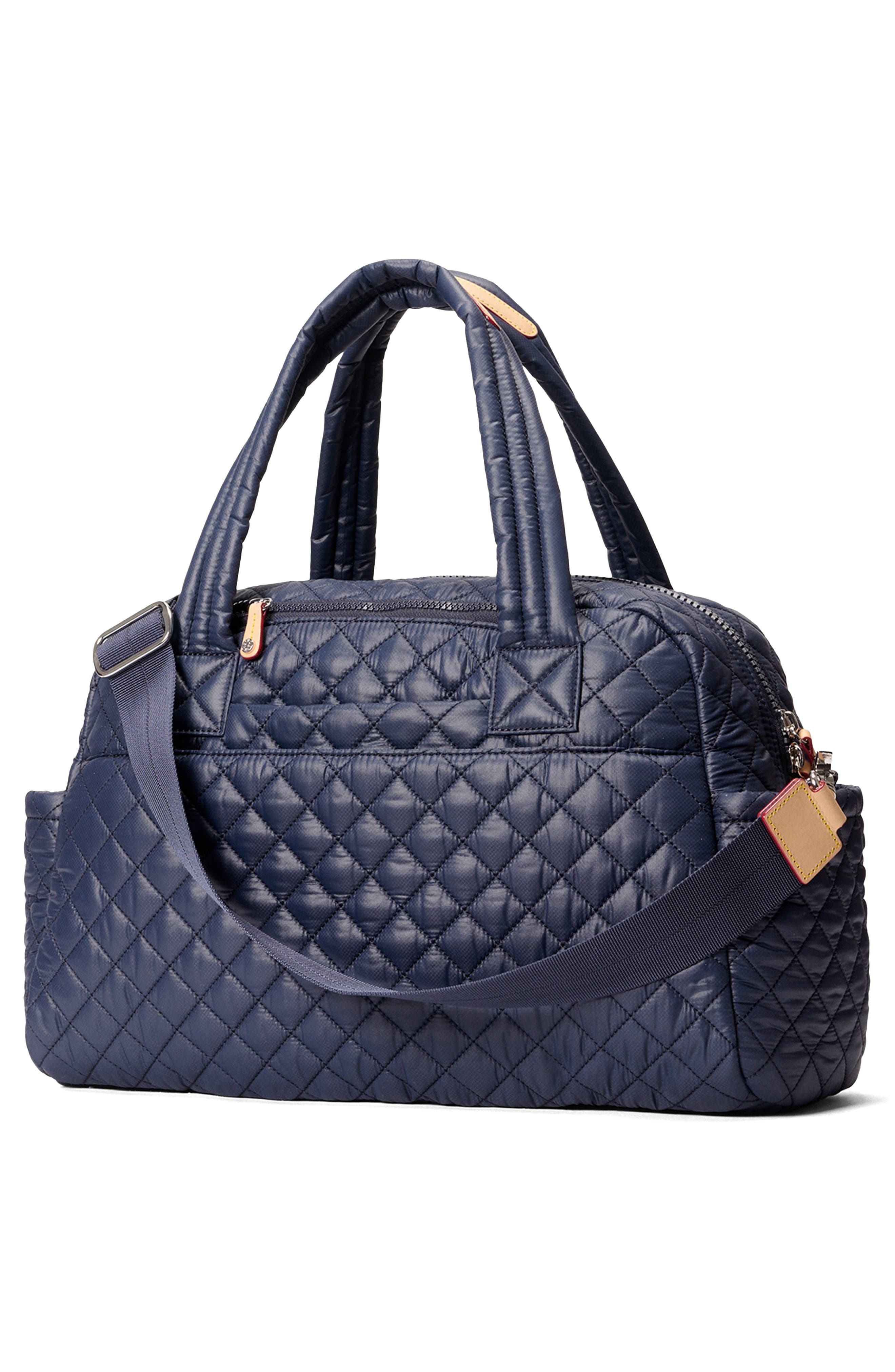 MZ Wallace Jimmy Deluxe Quilted Nylon Duffle Bag, Alternate, color, Dawn