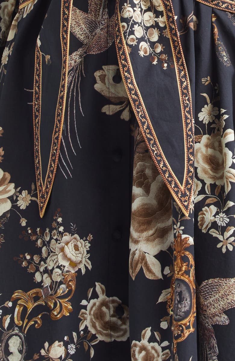 Camilla Flamenco Folklore Print Long Sleeve Organic Cotton Poplin Shirtdress, Alternate, color, Flamenco Folklore