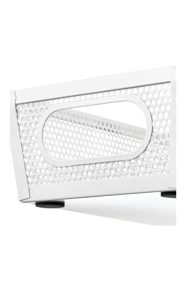 mDesign Perforated Metal Storage Bin with Handles for Kitchen and Pantry - Set of 4 - Matte White, Alternate, color, Matte White