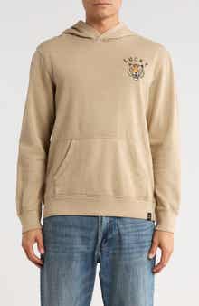 Lucky Brand Logo Washed Fleece Graphic Hoodie