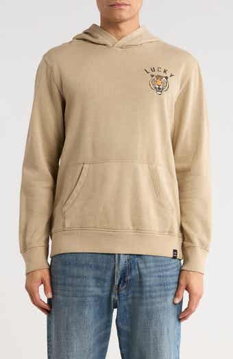 Lucky Brand Logo Washed Fleece Graphic Hoodie