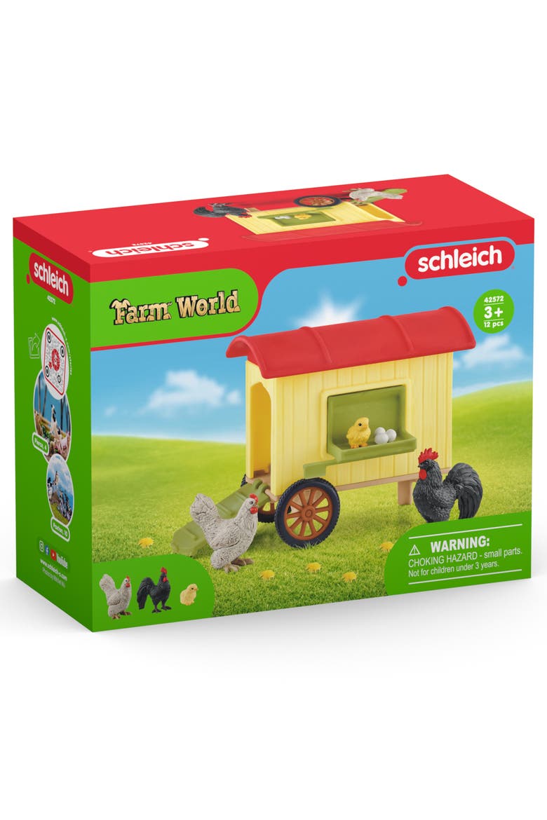 Farm World, Mobile Chicken Coop 12 Piece Playset, Alternate, color, Multicolored