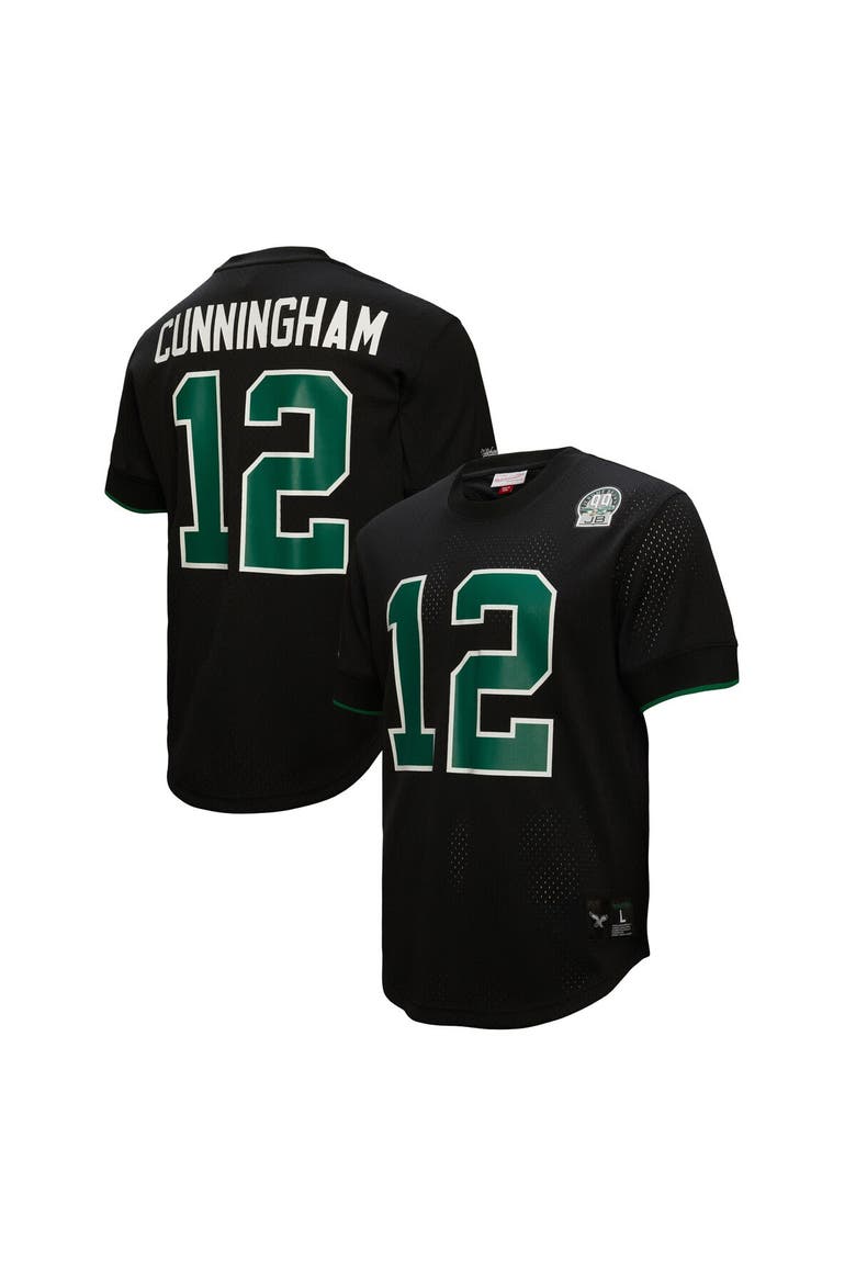 Men's Mitchell & Ness Randall Cunningham Black Philadelphia Eagles Retired Player Name & Number Mesh Top, Main, color, Black