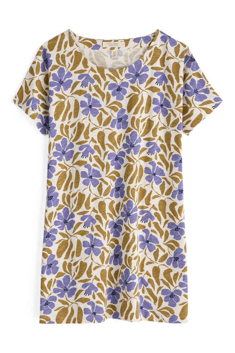 Ocean Gaze Cotton Jersey Tunic, Alternate, color, LEAFY FLORAL CHALK PEAR