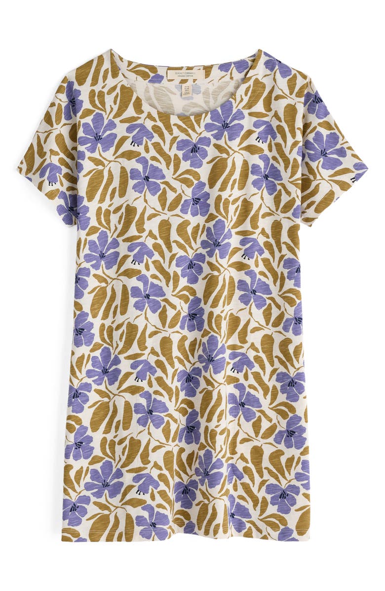 Seasalt Cornwall Ocean Gaze Cotton Jersey Tunic, Alternate, color, Leafy Floral Chalk Pear