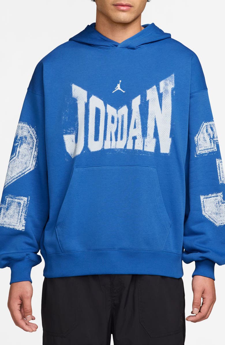 Jordan Brooklyn Collegiate Oversize Hoodie, Main, color, Sport Blue/ Black