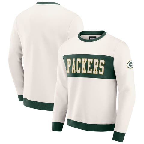 Men's Darius Rucker Collection by Fanatics  Cream Green Bay Packers Colorblock Pullover Sweatshirt