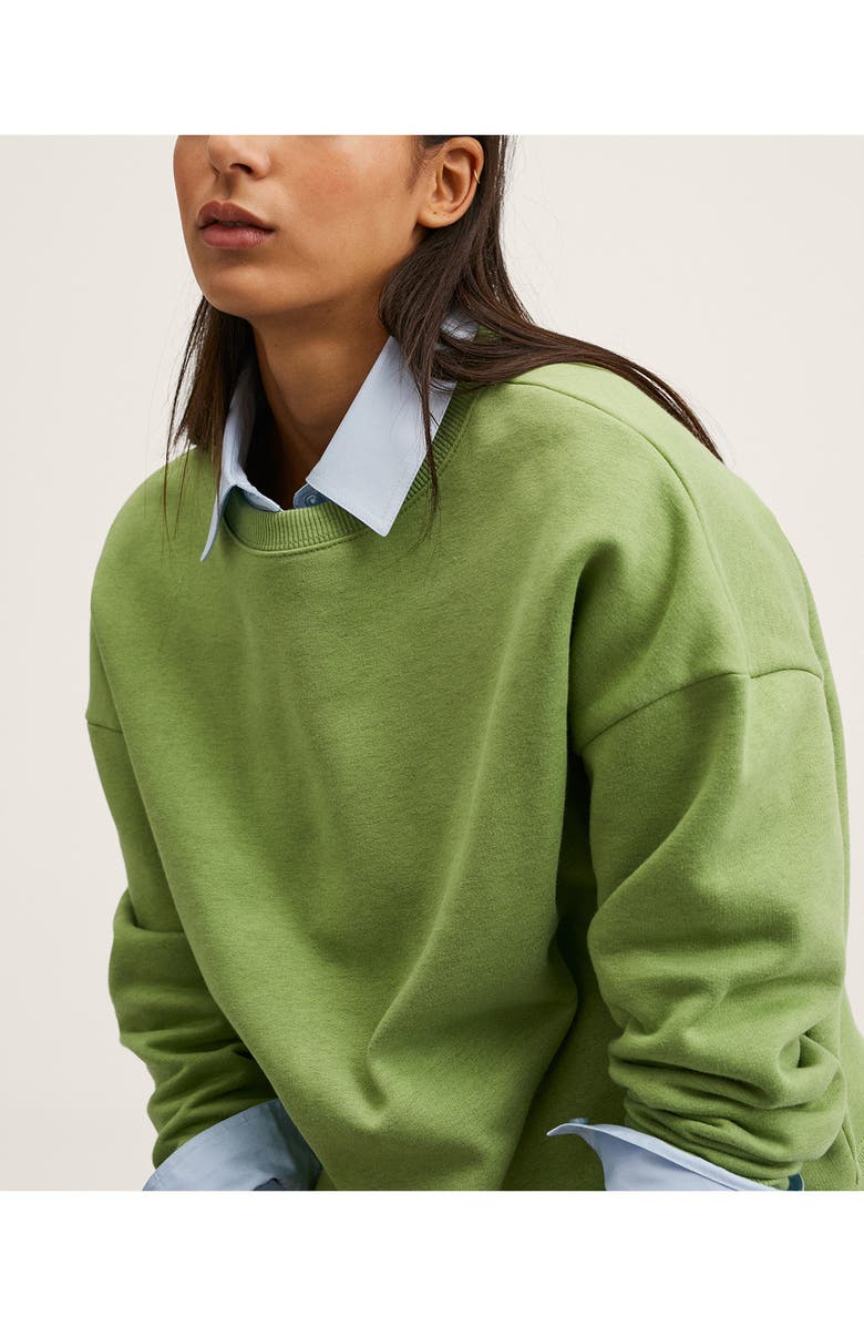 MANGO Cotton Blend Crewneck Sweatshirt, Alternate, color,