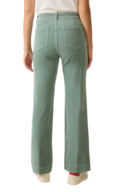 Faherty Patch Pocket Stretch Corduroy Flare Leg Pants In Green