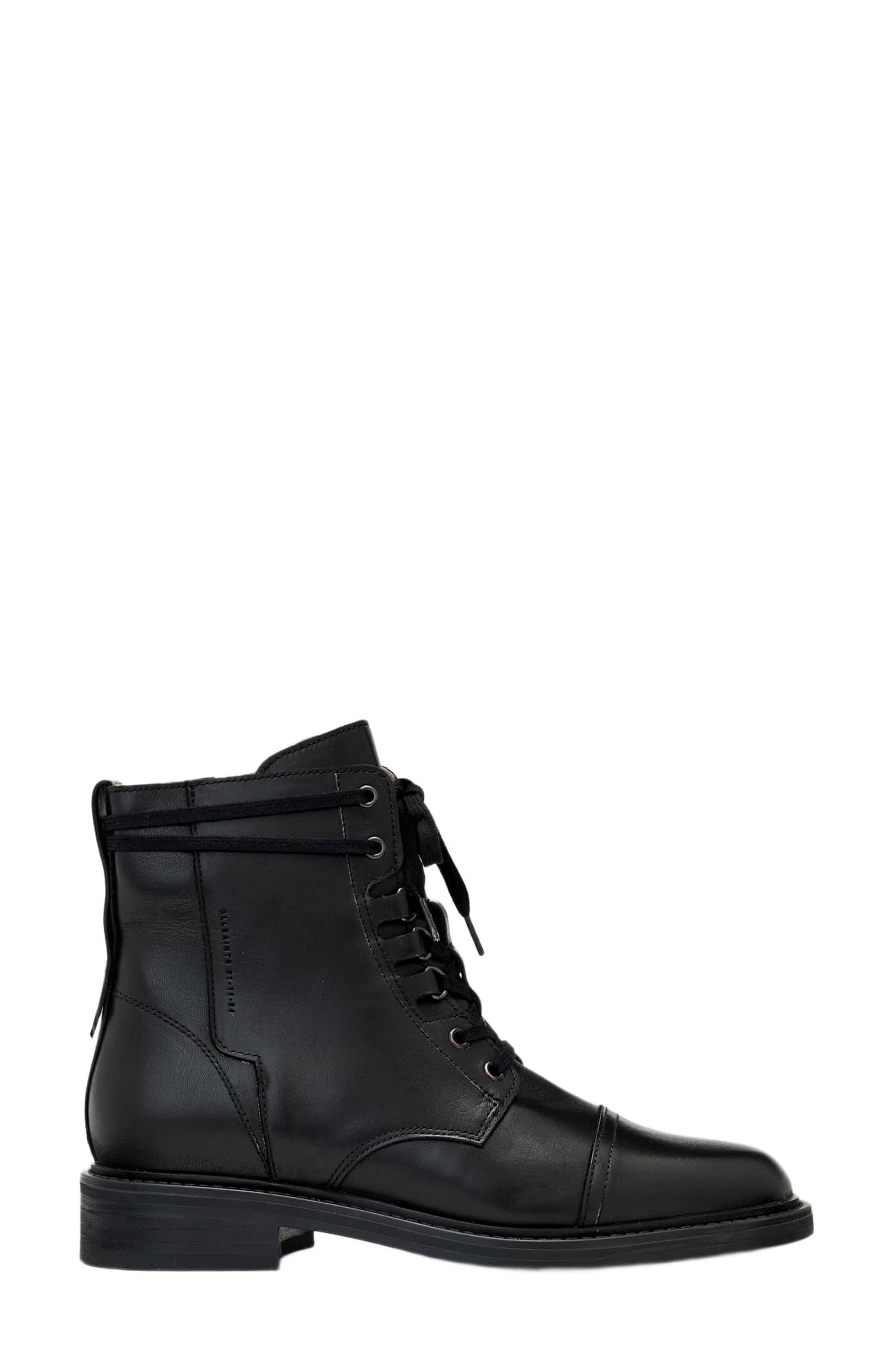 Elspeth Leather Boot, Alternate, color, BLACK