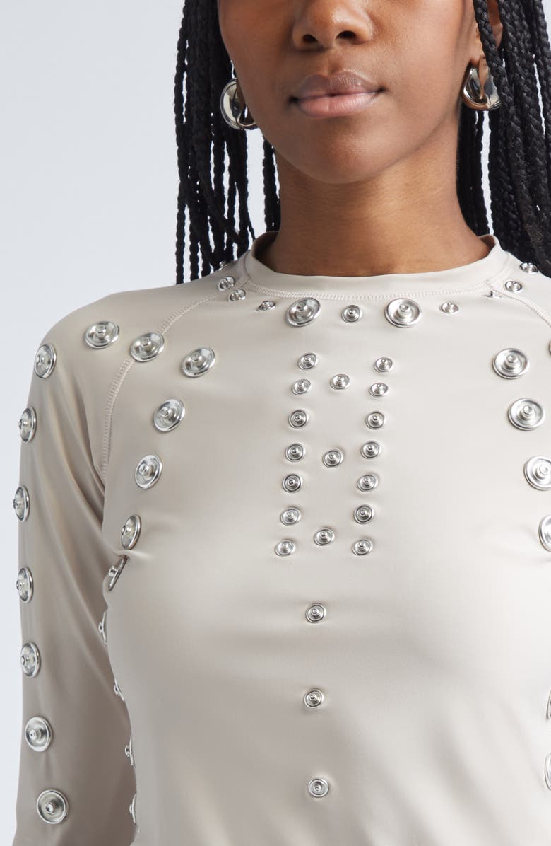 Coperni Snap Detail Jersey Top, Alternate, color, Beige