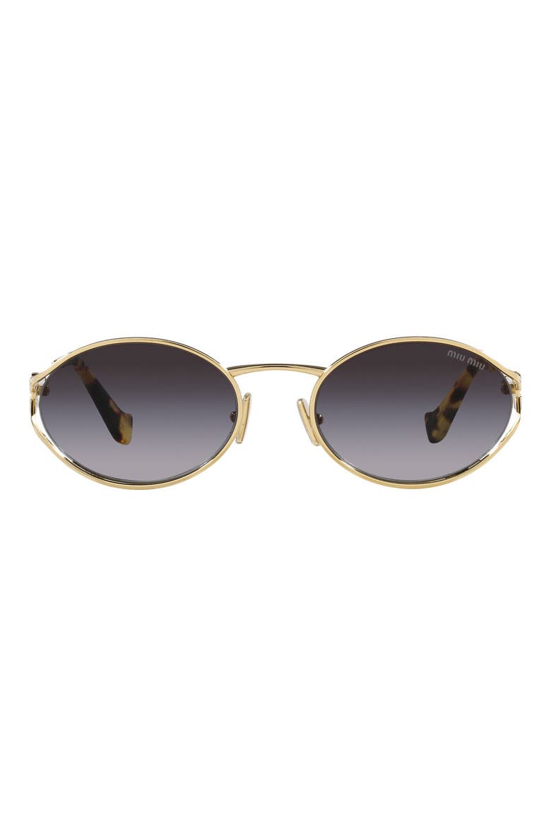 54mm Gradient Oval Sunglasses, Main, color, PALE GOLD
