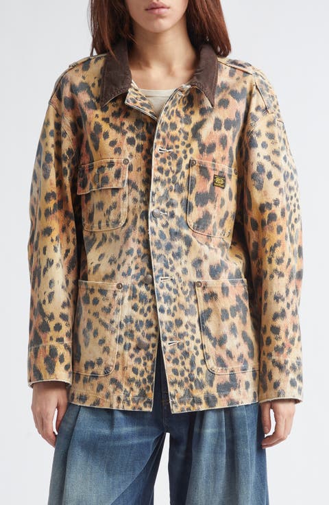 Relaxed Leopard Print Chore Jacket