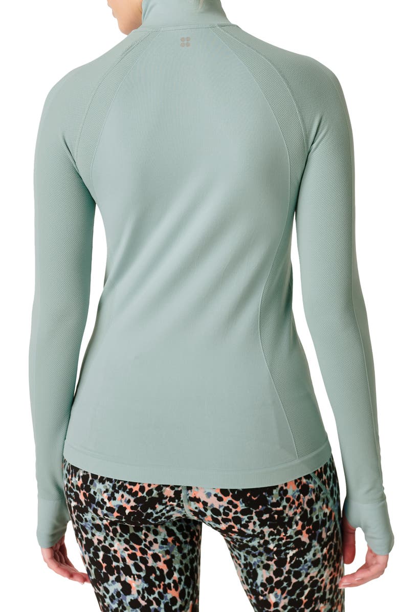 Sweaty Betty Athlete Seamless Half-Zip Workout Top, Alternate, color, Smoke Blue