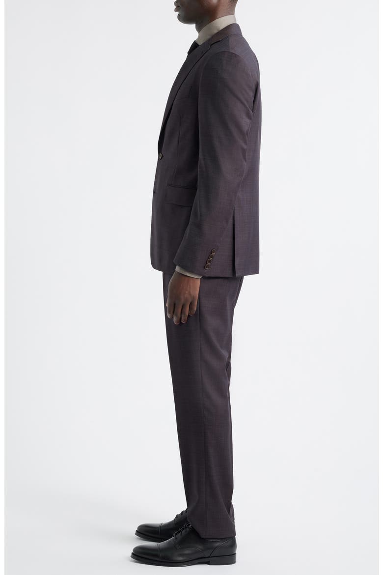 Capri Trim Fit Dark Brown Mélange Super 130s Wool Suit, Alternate, color, DARK BROWN