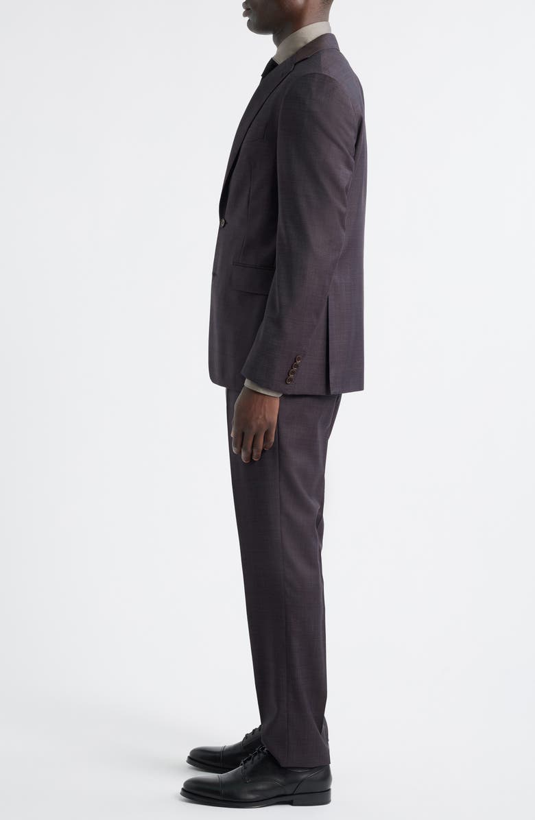 Canali Capri Trim Fit Dark Brown Mélange Super 130s Wool Suit, Alternate, color, Dark Brown