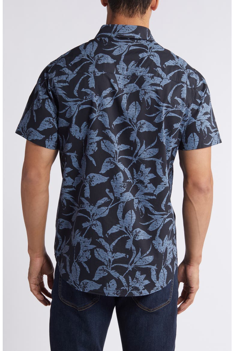 Photo Finish Short Sleeve Button-Up Shirt, Alternate, color, BLACK