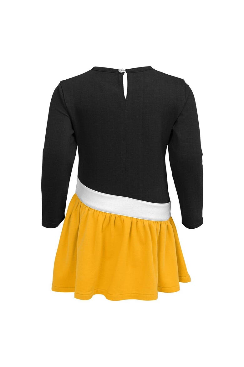 Girls Infant Black/Gold Pittsburgh Steelers Heart to Heart Jersey Tri-Blend Dress, Alternate, color, Black