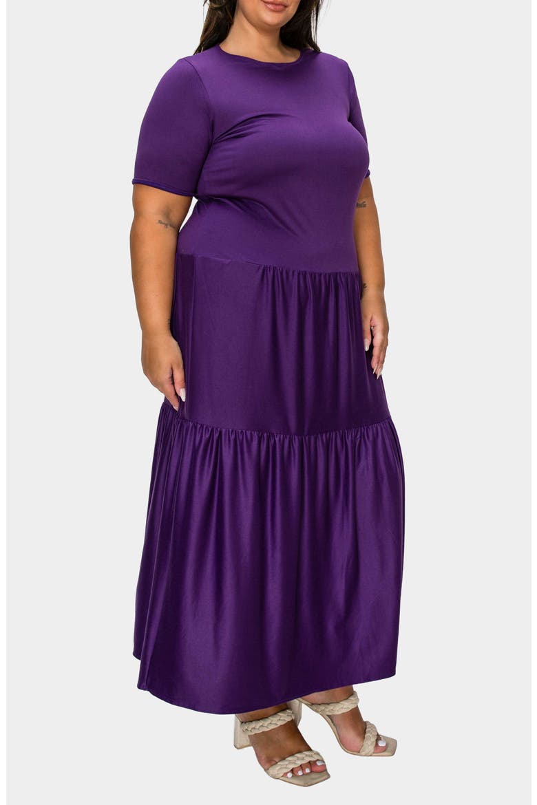 Jourdan Tiered Maxi Dress, Alternate, color, EGGPLANT