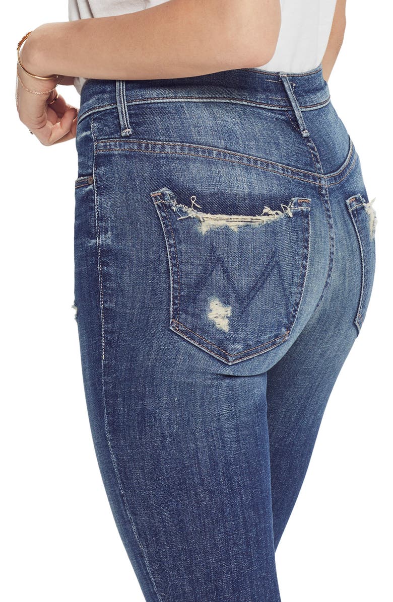 MOTHER The Stunner Chew High Waist Ankle Skinny Jeans, Alternate, color,