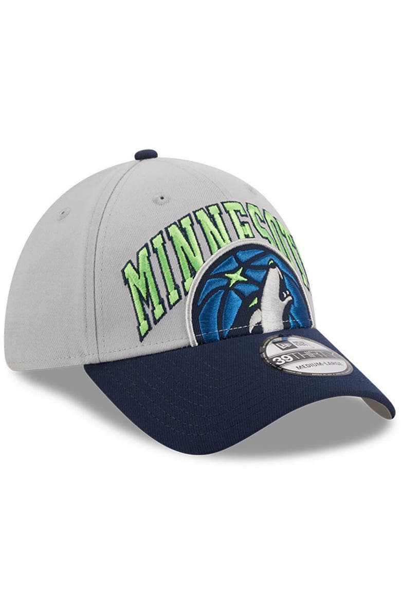 New Era Men's New Era Gray/Navy Minnesota Timberwolves Tip-Off Two-Tone 39THIRTY Flex Hat, Alternate, color, 