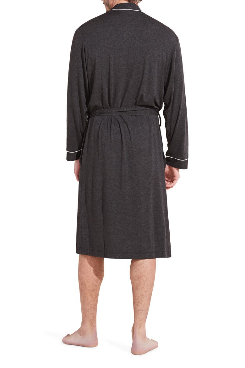 William Stretch Tencel® Modal Robe, Alternate, color, CHARCOAL HEATHER/ IVORY